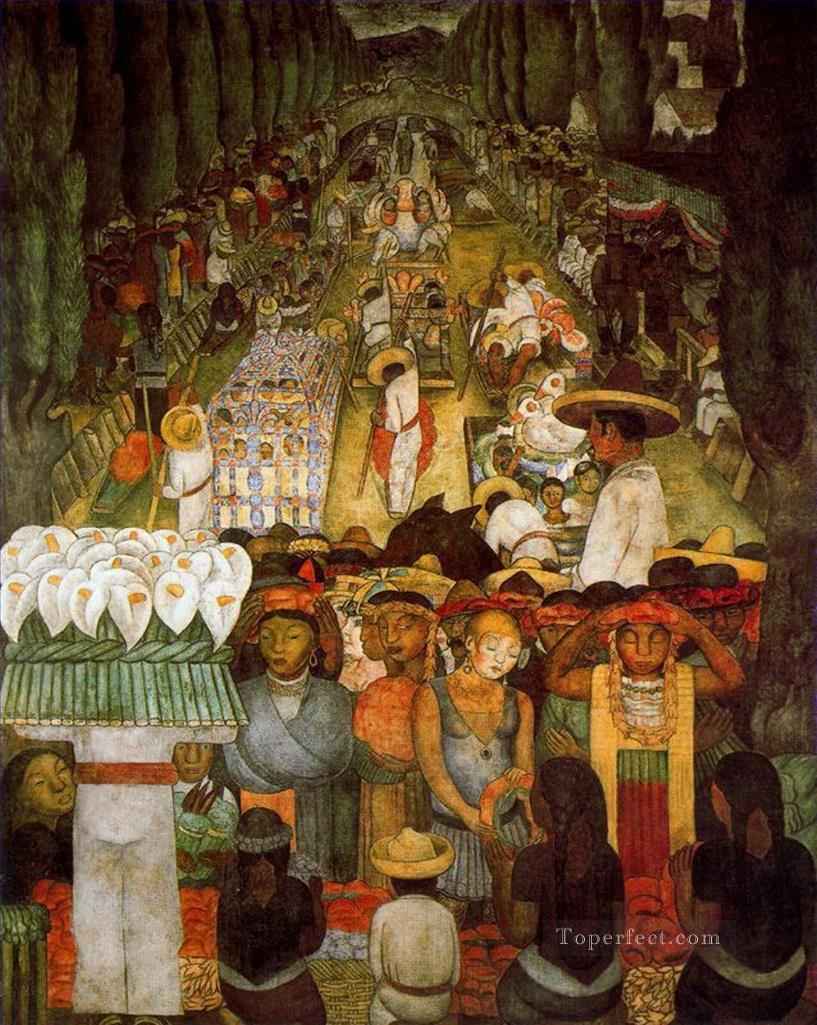 good friday on the santa anita canal 1924 Diego Rivera Oil Paintings
